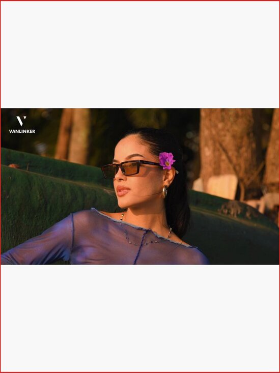Retro Rectangular Polarized Sunglasses for Women Men - UV Protection main image 3